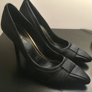Nine West Black Satin Heels